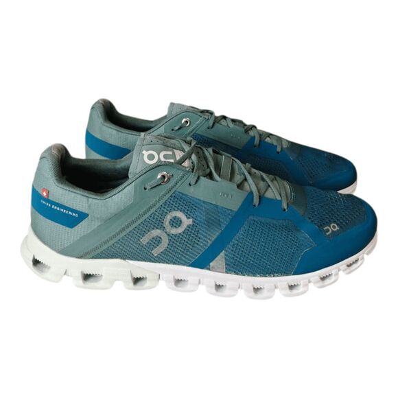 On Running Men\'s Cloud Running Shoe in Teal and Forest Green main image 10